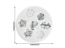 Molde silicona flores de mini suculentas